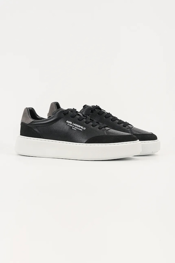 Karl Lagerfeld sneakersy skórzane MAXI KUP RSG KL52241.300 czarny AW25