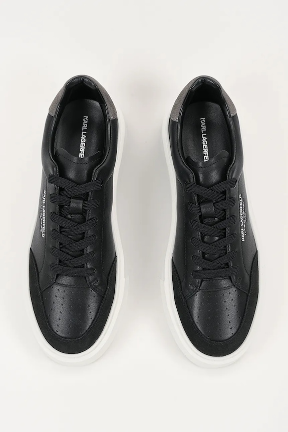Karl Lagerfeld sneakersy skórzane MAXI KUP RSG czarny KL52241.300