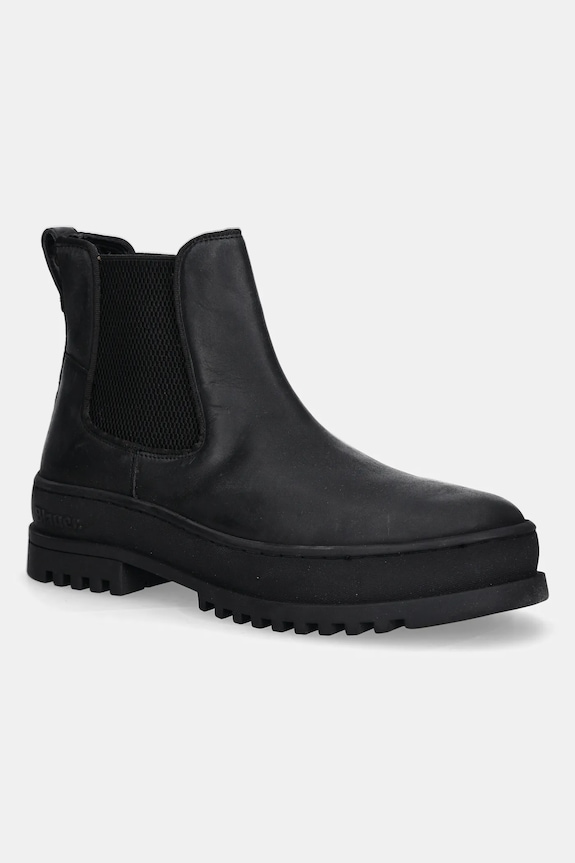 Blauer stivaletti chelsea in pelle IUKA pelle fiore nero F5IUKA02.LEA