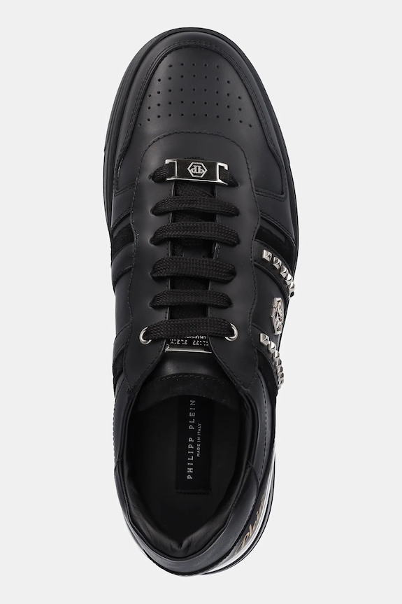 Δερμάτινα sneakers Philipp Plein Lo-Top μαύρο USC0821.PLE022N.0202