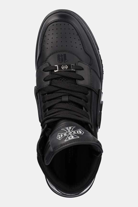 Kožne tenisice Philipp Plein Phantom Kicks High Top crna USC0822.PLE075N.0202