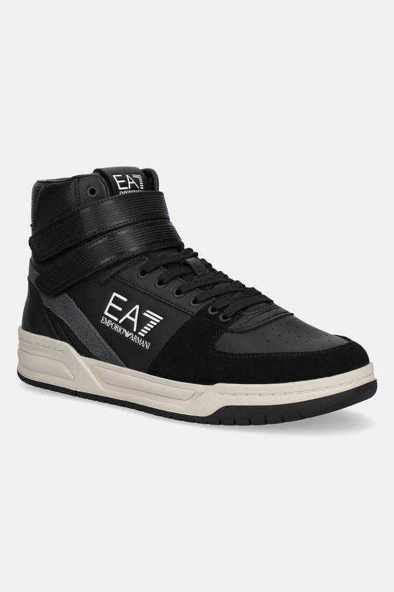 Sneakers EA7 Emporio Armani δέρμα σαμουά μαύρο AF18316.7X000278
