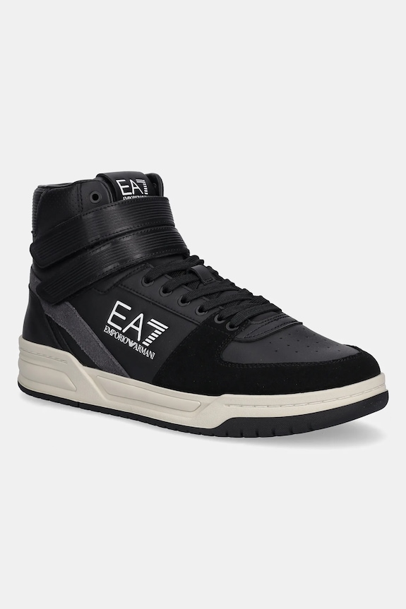 Sneakers EA7 Emporio Armani δέρμα σαμουά μαύρο AF18316.7X000278