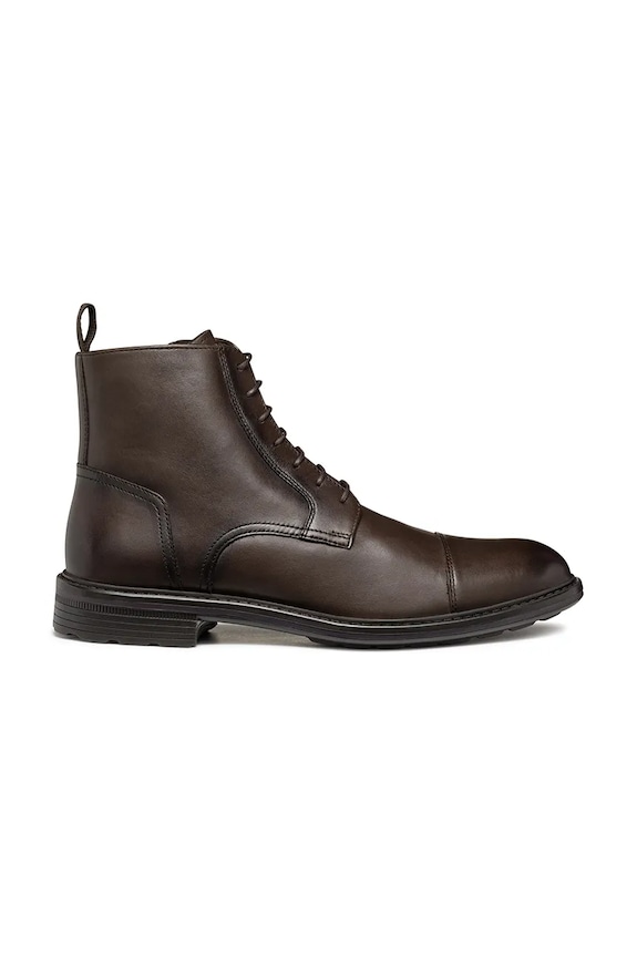 Δερμάτινα παπούτσια Geox U WALK PLEASURE B λείο δέρμα καφέ U567KB.00039.C6009