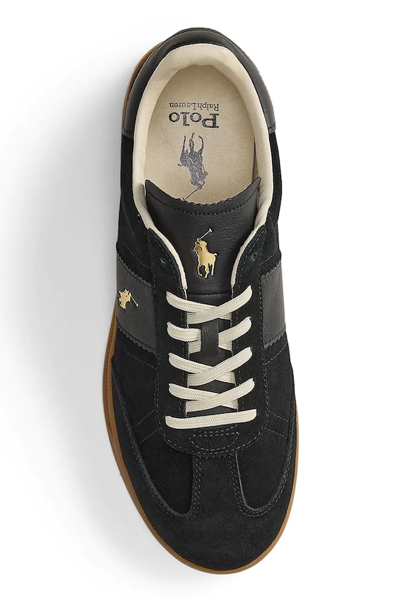 Kožne tenisice Polo Ralph Lauren Hrt Aera Pp crna 809978010001.001