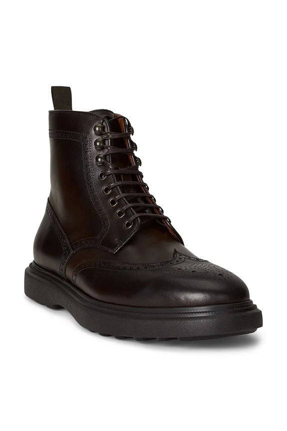 Polo Ralph Lauren stivaletti brogue in pelle Martl Bro Bt 811974131001.201 marrone AW25