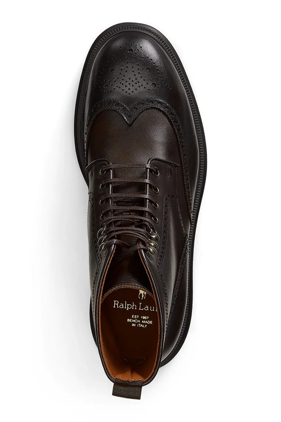 Polo Ralph Lauren stivaletti brogue in pelle Martl Bro Bt marrone 811974131001.201
