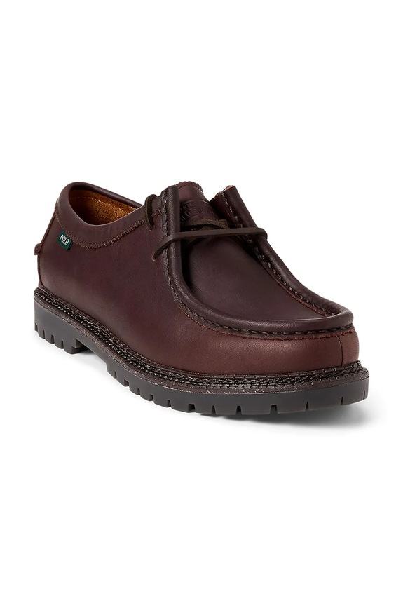 Polo Ralph Lauren leather shoes Jett Apron 803945530002.201 brown SS26