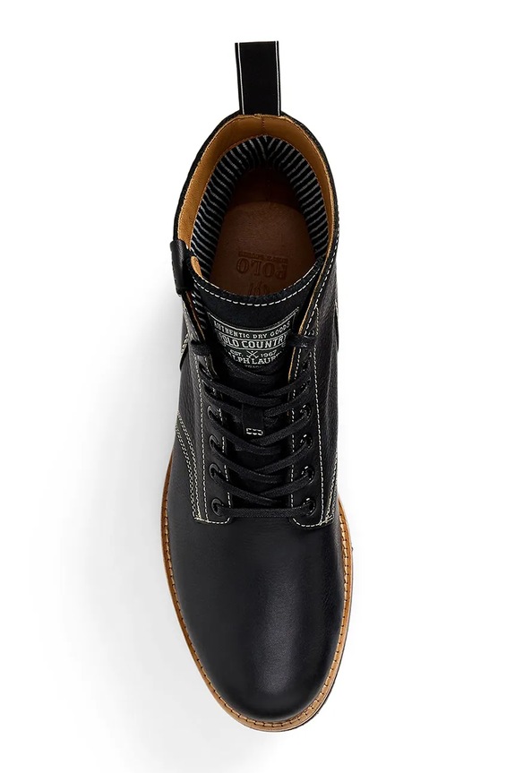 Polo Ralph Lauren stivali alti in pelle Radford Boot nero 812959000001.001