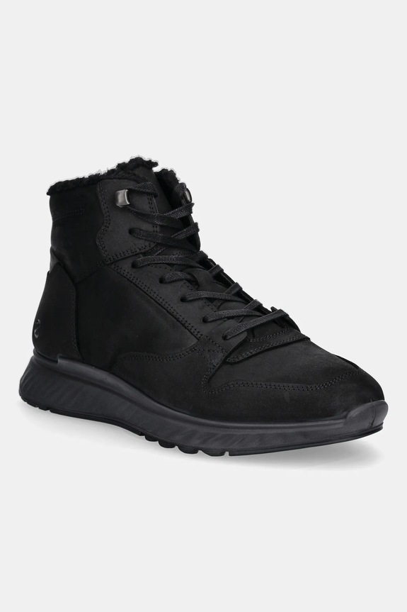Ecco pantofi din nubuc Exostride Mid Warm casual negru 835414.02001