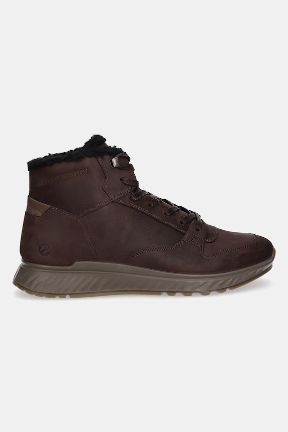 Ecco buty nubukowe Exostride Mid Warm 835414.02178 brązowy AW25
