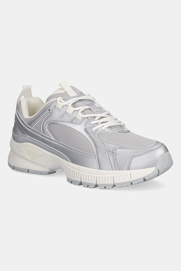 Armani Exchange sneakersy imitacja skóry licowej srebrny XM001690.AF17453.MZ127