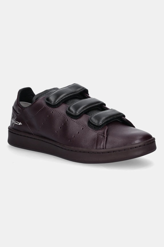 Кожаные кроссовки Y-3 Stan Smith Velc низкая бордо JR6641