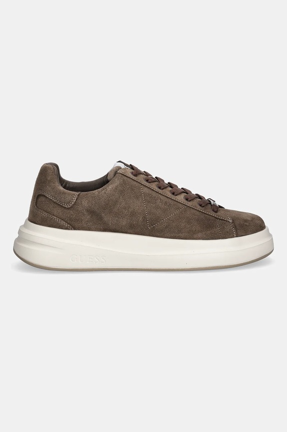 Guess sneakersy zamszowe ELBA FMFLBA.SUE12.BROWN brązowy AW25