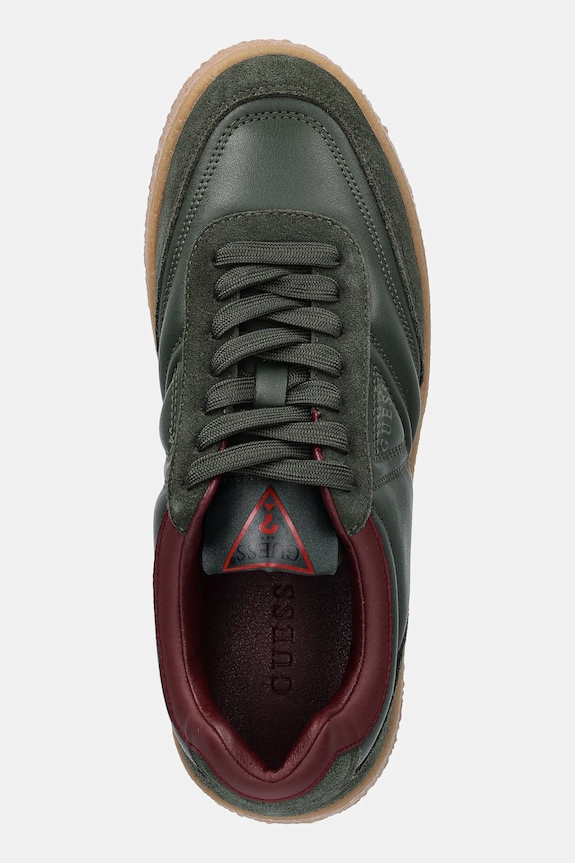 Kožne tenisice Guess WIMOH zelena FMFMOH.LEA12.GREEN