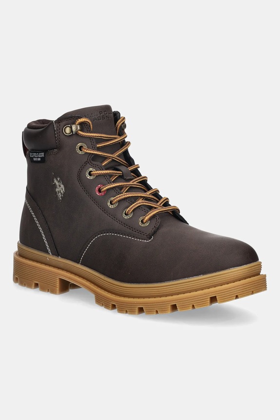 Αρβύλες U.S. Polo Assn. BERLIN001 απομίμηση λείου δέρματος καφέ BERLIN001M.EU1