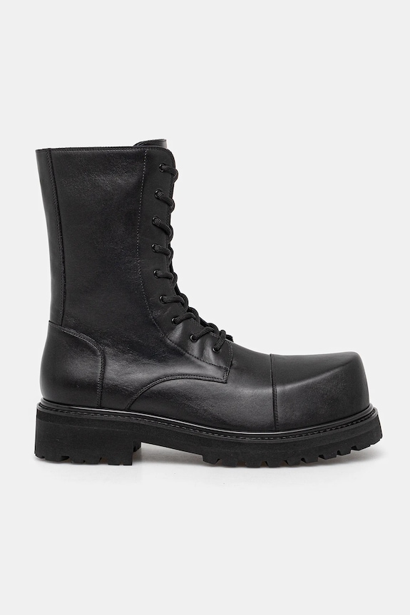 Шкіряні черевики VETEMENTS Stomp Combat Boot UH76BT800B чорний AW25