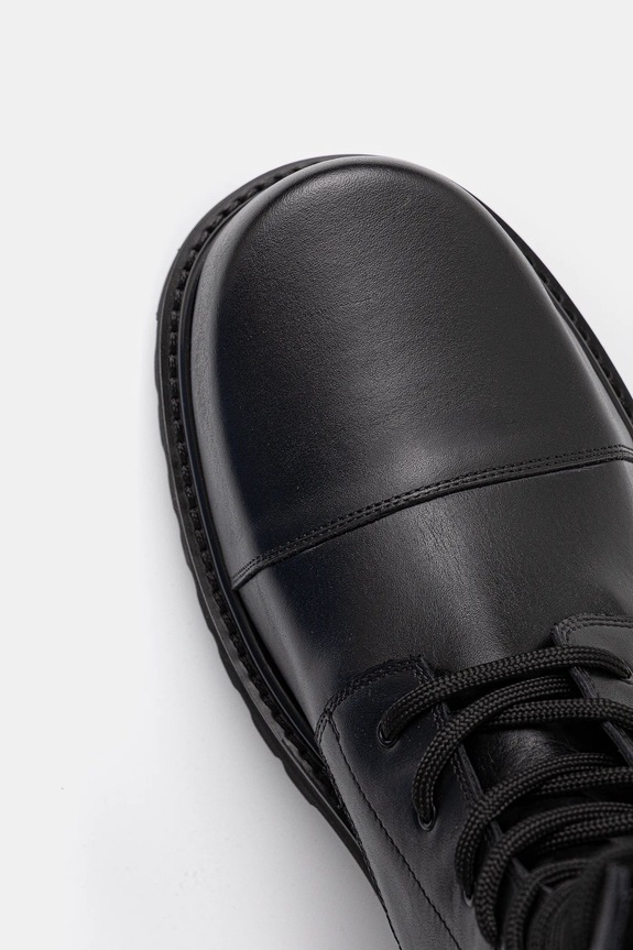 Шкіряні черевики VETEMENTS Stomp Combat Boot чорний UH76BT800B