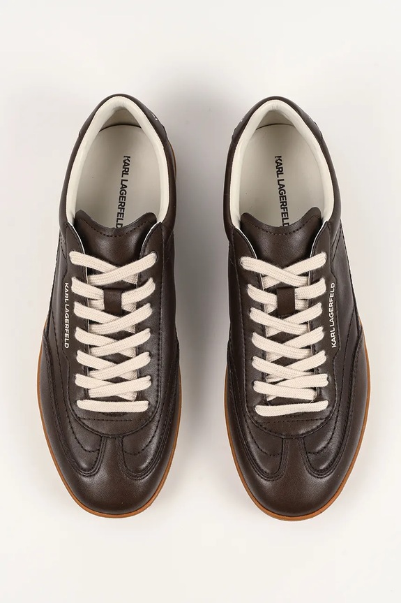 Karl Lagerfeld sneakersy skórzane KANDIDATE brązowy KL53825A.0CH