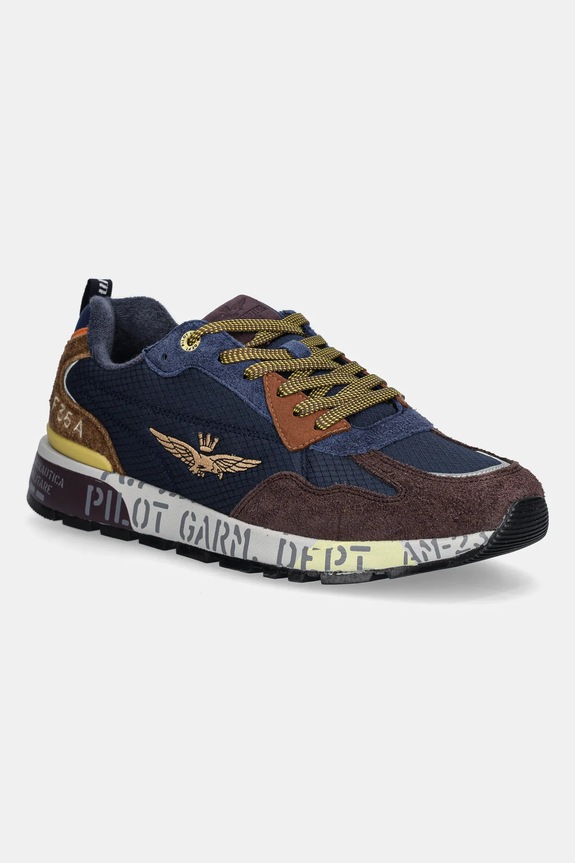 Tenisky Aeronautica Militare SNEAKERS semišová kůže námořnická modř 252SC0276UCT03546.94703