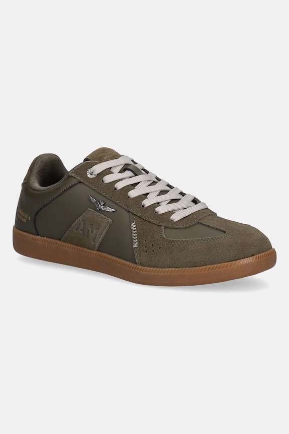 Kožené tenisky Aeronautica Militare SNEAKERS usňová koža zelená 252SC0315UPL00244.07302