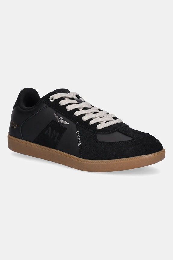 Kožené tenisky Aeronautica Militare SNEAKERS usňová koža čierna 252SC0315UPL00244.34300