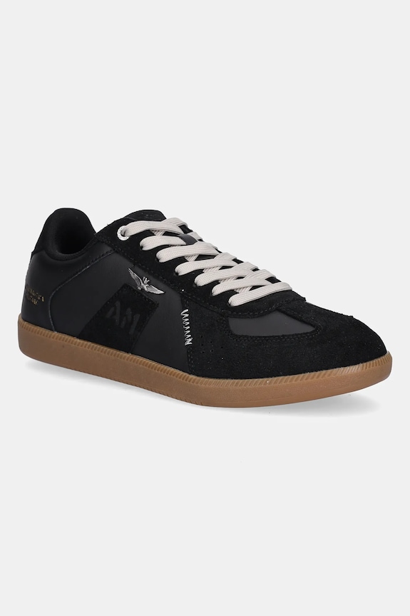Kožené tenisky Aeronautica Militare SNEAKERS usňová koža čierna 252SC0315UPL00244.34300