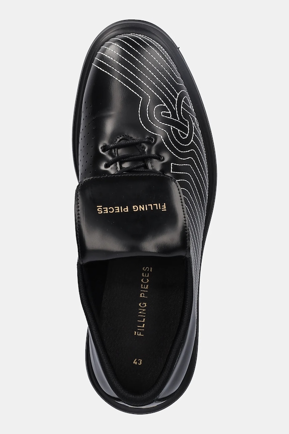 Kožne cipele Filling Pieces Derby Football crna 122511312148