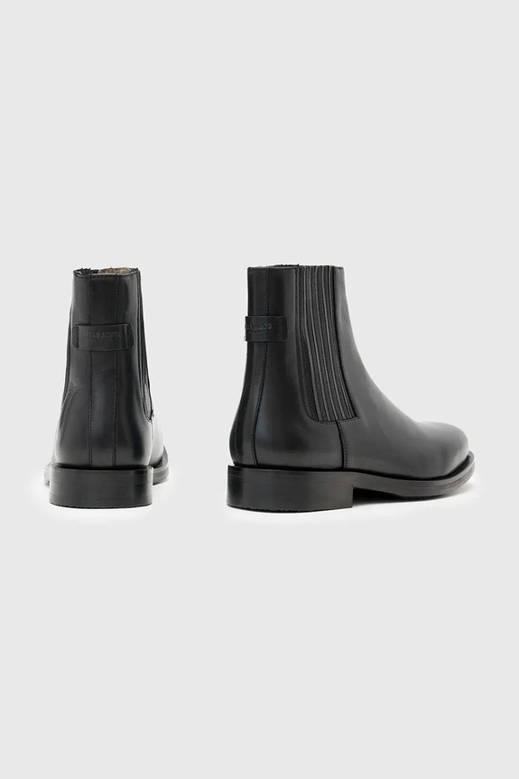 Obuwie AllSaints sztyblety skórzane Bloom Chelsea M030FD czarny