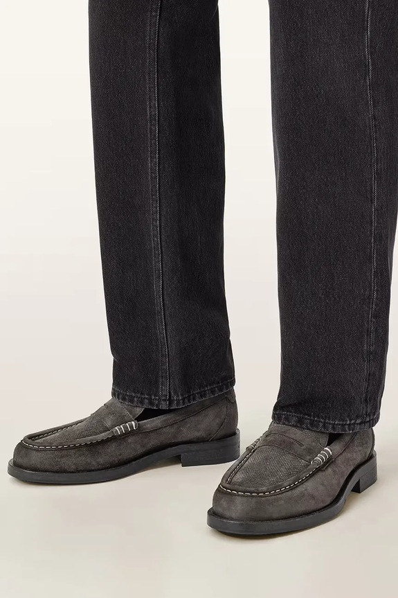 AllSaints mokasyny skórzane BLOOM SUEDE LOAFER M022FC.WGR