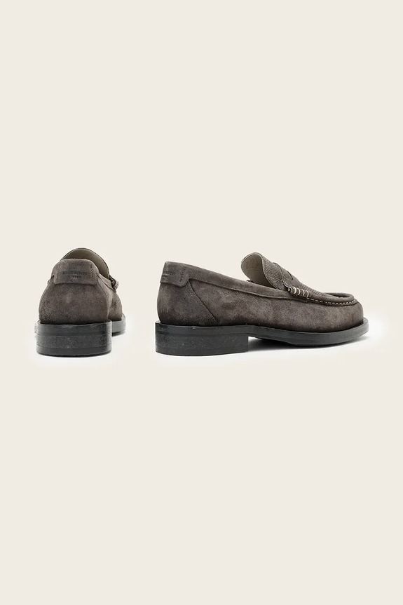Obuwie AllSaints mokasyny skórzane BLOOM SUEDE LOAFER M022FC.WGR szary
