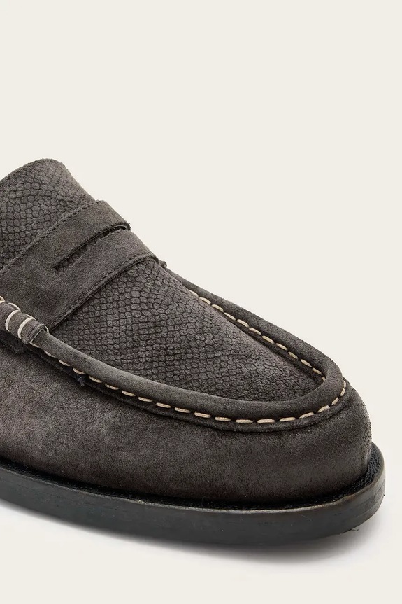 AllSaints mokasyny skórzane BLOOM SUEDE LOAFER szary M022FC.WGR
