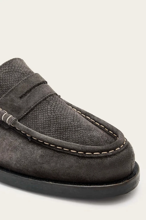 AllSaints mokasyny skórzane BLOOM SUEDE LOAFER szary M022FC.WGR