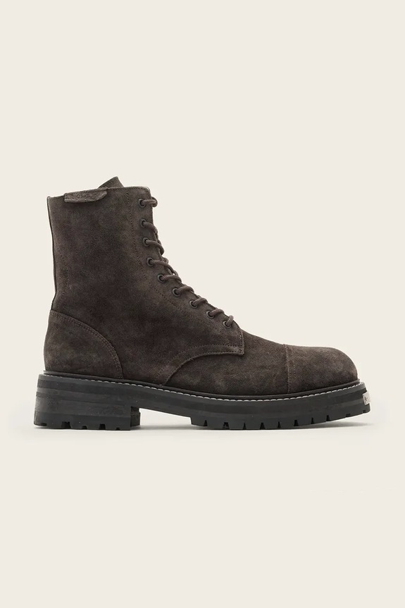 Замшевые кроссовки AllSaints HANK SUEDE BOOT без утепления серый M005FB