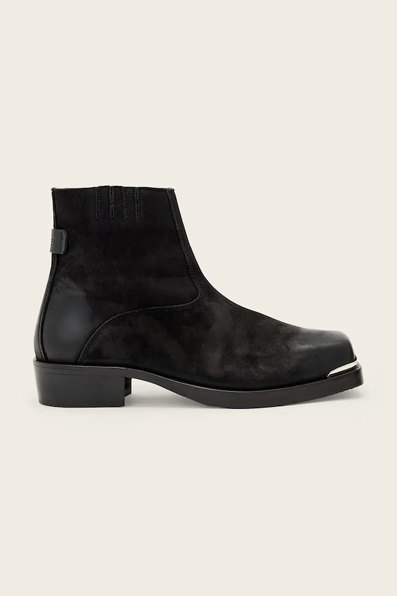 AllSaints buty skórzane Orla Toe Cap Boot skóra licowa czarny M033FD