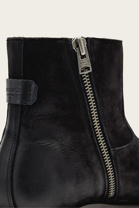 AllSaints buty skórzane Orla Toe Cap Boot czarny M033FD