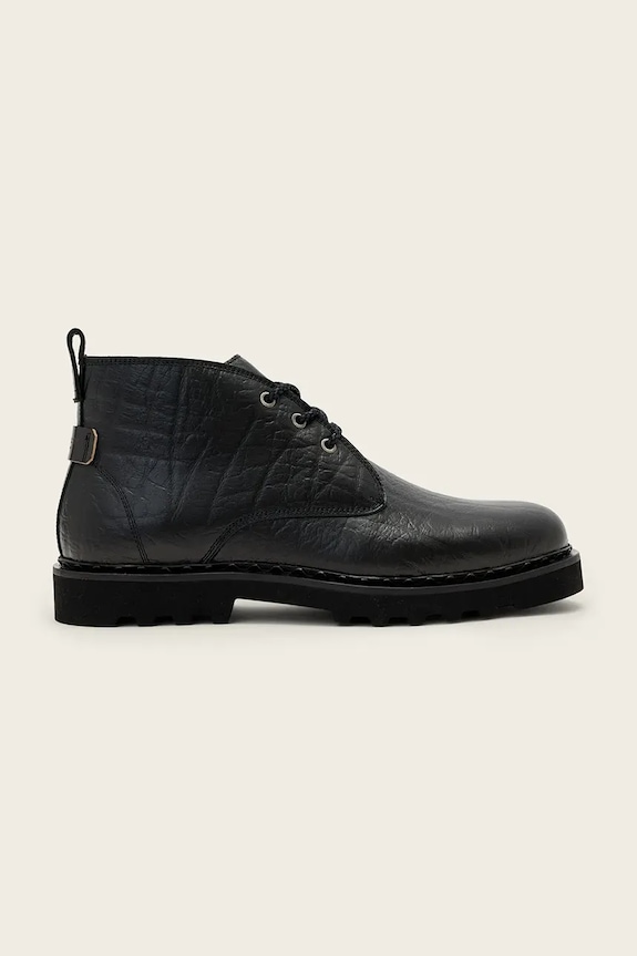 AllSaints półbuty skórzane Skiff Mid Boot skóra licowa czarny M028FD