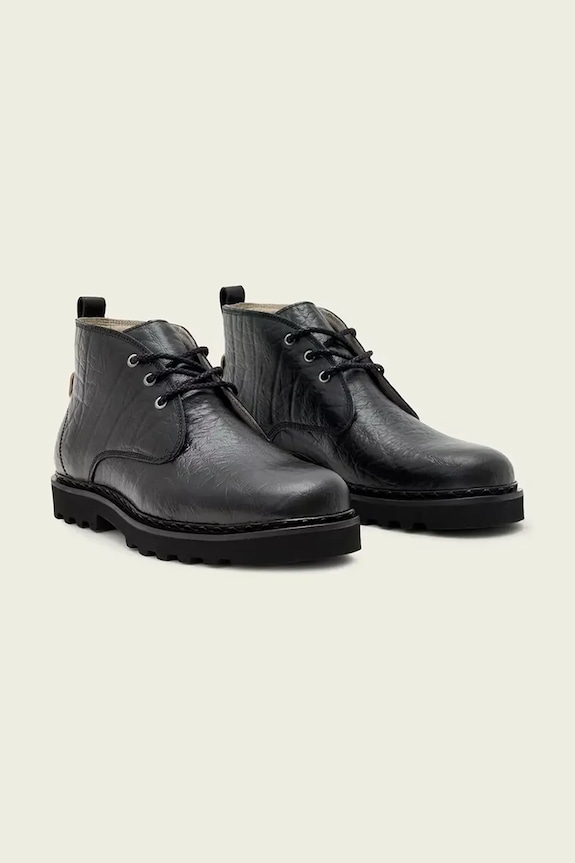 AllSaints półbuty skórzane Skiff Mid Boot M028FD czarny AW25