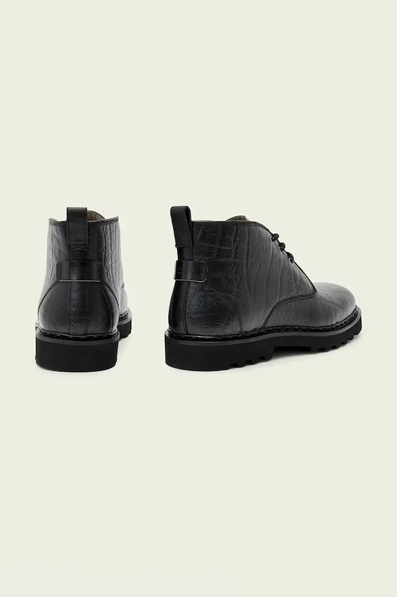 Obuwie AllSaints półbuty skórzane Skiff Mid Boot M028FD czarny