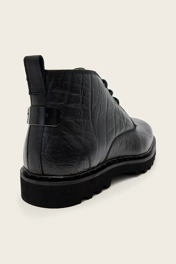 AllSaints półbuty skórzane Skiff Mid Boot czarny M028FD