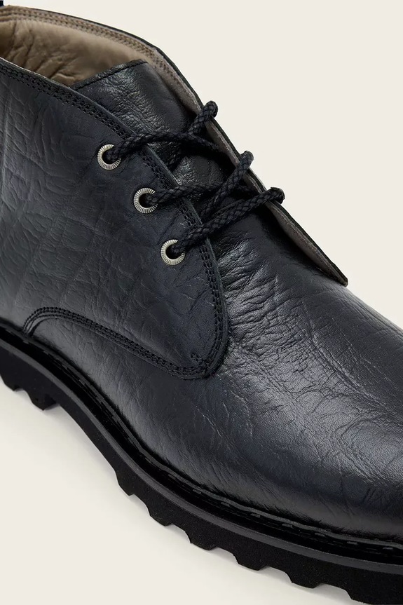 AllSaints półbuty skórzane Skiff Mid Boot M028FD czarny