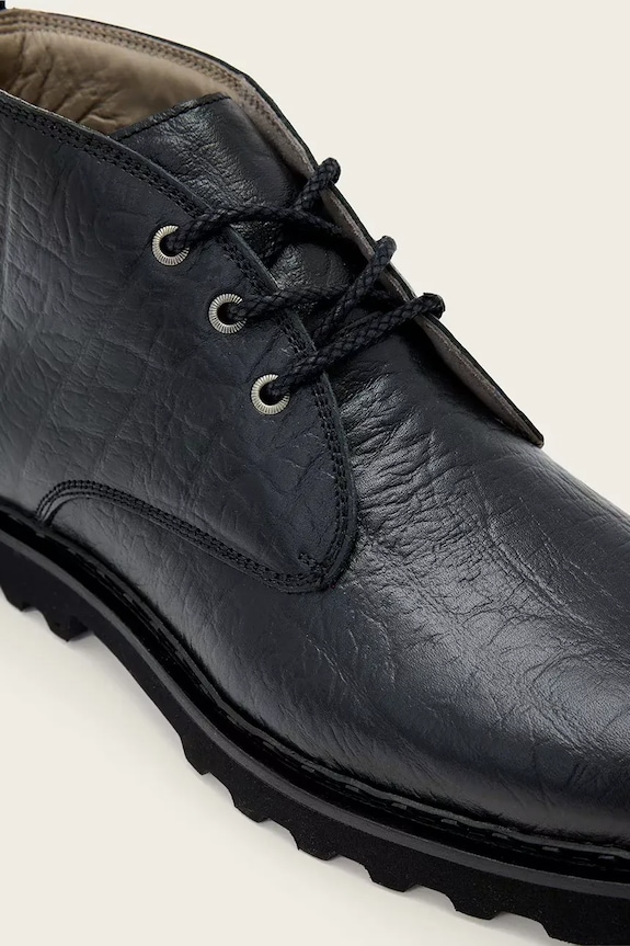 AllSaints półbuty skórzane Skiff Mid Boot M028FD czarny