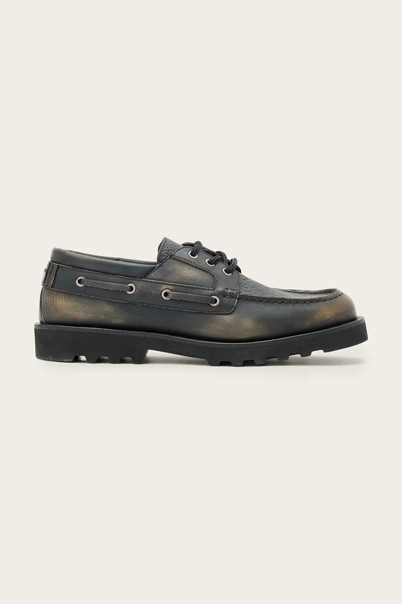 Kožené poltopánky AllSaints Skiff Shoe casual čierna M013FC