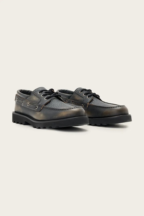 Kožené poltopánky AllSaints Skiff Shoe M013FC čierna AW25