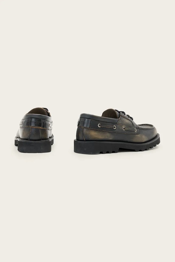 Obuv Kožené poltopánky AllSaints Skiff Shoe M013FC čierna