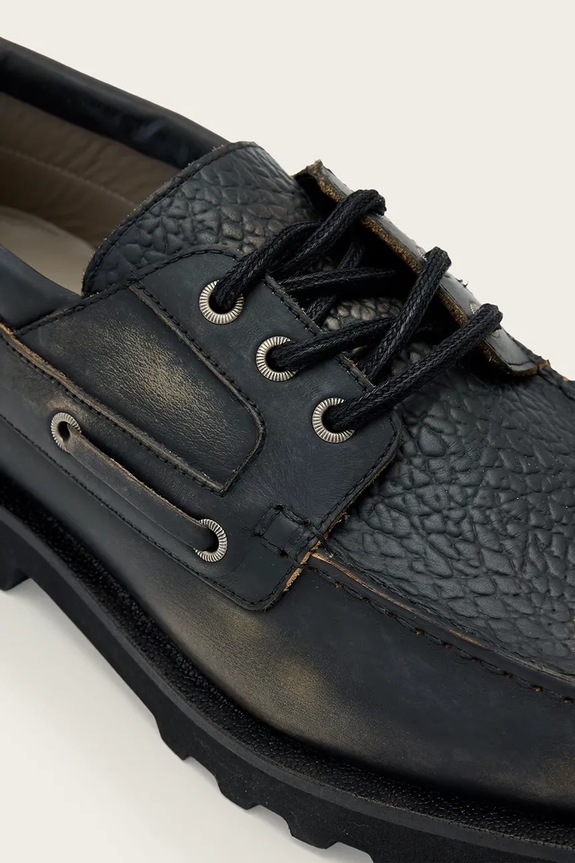 Kožené poltopánky AllSaints Skiff Shoe čierna M013FC