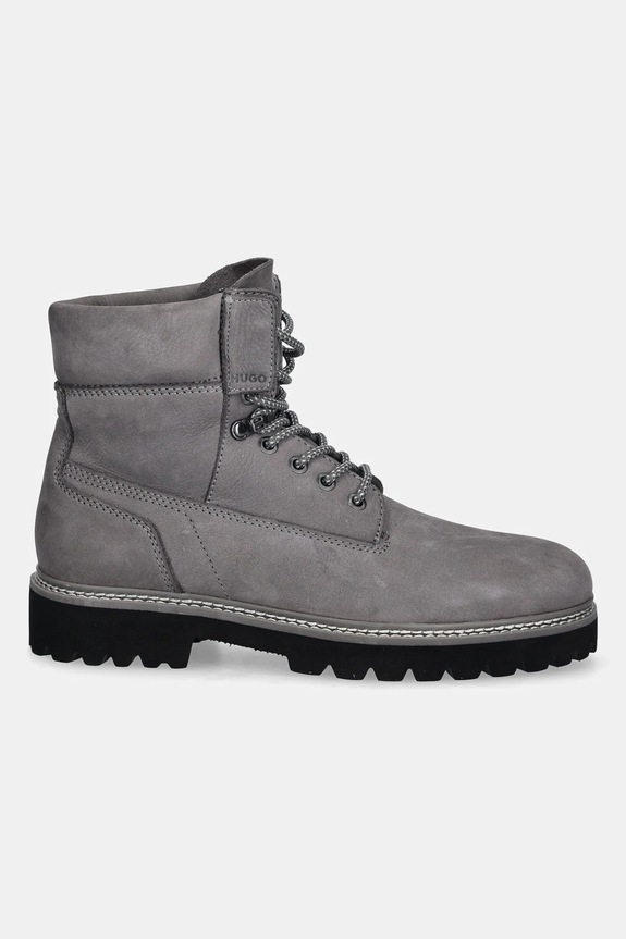 Nubukové topánky HUGO Draven 50552695.067 sivá AW25