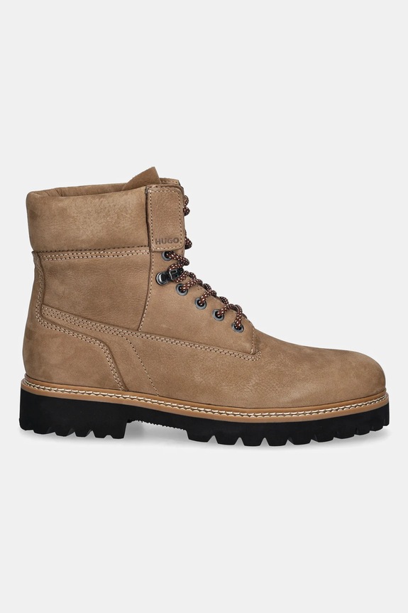 Kožené členkové topánky HUGO Draven 50552695.294 béžová AW25