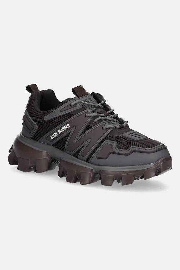 Sneakers Steve Madden Prive απομίμηση λείου δέρματος καφέ 12000745.542