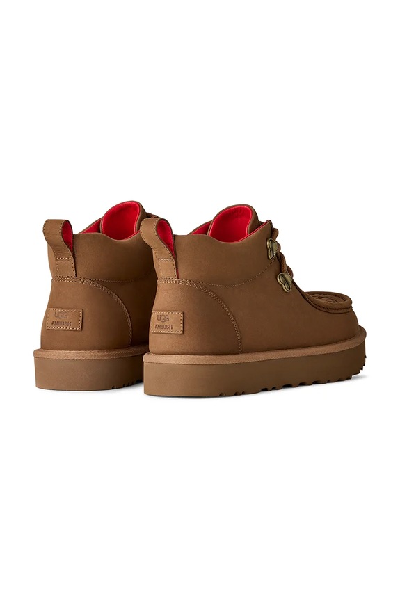 Obuwie UGG x Ambush półbuty zamszowe Woven Boot 1178992.CHE brązowy